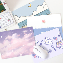 Cartoon cute mouse pad Simple and fresh small office computer pad Girls wrist protection desk pad Students and friends children creative custom lock edge dormitory keyboard pad non-slip writing desk household