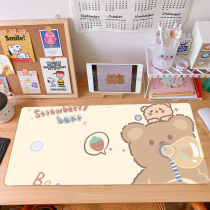 Cartoon hand-painted mouse pad non-slip oversized thickened office home table pad cute girl child friend ins lock edge creative desk keyboard wrist guard writing desk advertising customized computer pad