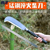 Japanese hand-forged manganese steel imported chopper household cutting branches long handle sickle open road outdoor bamboo knife
