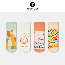 Womens spring and summer thin non-slip low-top cartoon ins tide cute Japanese Korean sports Deodorant Cotton socks