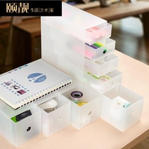 Desktop drawer stationery storage box Office grid multi-layer locker Transparent matte hand account tape finishing