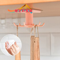 Top adhesive hook hook Hook nail-free strong load-bearing creativity non-perforated kitchen wardrobe table bottom adhesive hook