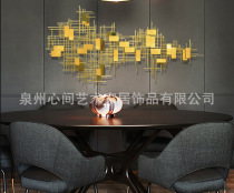 Modern model room living room entrance European metal wall decoration hotel wall decoration golden three-dimensional wall decoration