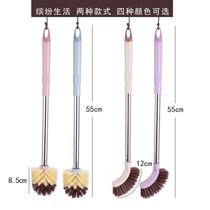 Stainless steel rod toilet toilet brush long handle no dead angle toilet brush Squat toilet cleaning brush toilet brush
