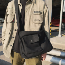 Day Department Art and Art Cloth Bag Overalls for male and female students Classes Large-capacity single shoulder inclined cross-pack Retro Postbag