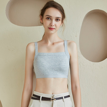 Pure cotton belt chest pad bra thin bottom sling bra summer one-piece vest underwear women Summer