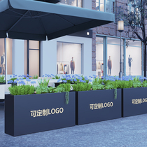 Outdoor flower box Wrought iron custom stainless steel combination Square greening sales department Flower bed outdoor fence partition flower groove