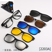 Polarized Sunglasses Mens Exploits 100 Ink-mirror clip Driving Myopia Eyewear Frames Five Sets of glasses Magnetic Glasses Magnetic glasses