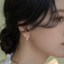 Small earrings Korean temperament s925 sterling silver natural freshwater pearl earrings female exquisite small earrings niche design