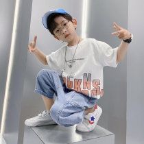 Boy summer clothing suit Summer slim fit 2022 new children summer style short sleeves clothes fried street foreign air large tide