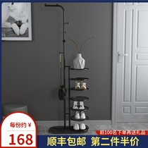 Clothes rack Home clothes coat rack floor hanging bag rack marble multifunctional multi-layer shoe cabinet shoe rack integrated