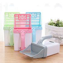 Cat litter shovel set with fine long handle large cat feces shovel integrated detachable cat shit shovel garbage bag