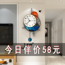 Watch wall clock Living room light luxury modern simple creative net red hanging watch atmospheric wall hanging household fashion silent clock