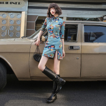  National tide cheongsam young 2021 new summer improved girl fried street dress autumn small short section