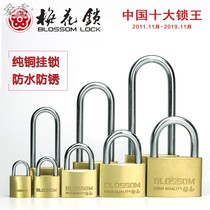 Plum padlock long beam lock dormitory household cabinet door lock door small U-shaped lock window lock copper lock