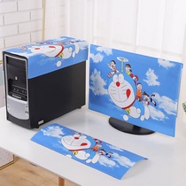 Doraemon computer dust cover Desktop monitor host box all-inclusive protective cover 22-inch cartoon dust cloth