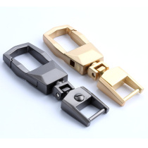 Mens Metal Sturdy Car Remote Control Key D Buckle Perforated Horseshoe Buckle Personality Pendant Rotating lettering custom