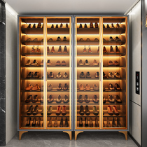 Light luxury glass shoe cabinet household door elevator entry to the door of the elevator with high capacity one ladder
