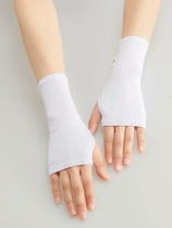 Summer men and women sunscreen non-slip driving cotton thin short touch screen driver moon wristband finger gloves