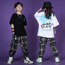 Summer hip-hop kids set handsome boys hip hop rack drum practice clothes girls loose jazz dance performance suits