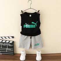 Boy Clothing Boy Vest Suit Summer 2022 New Children Summer Clothing Foreign Air Blast Street Sleeveless Two Sets Baby Boom