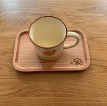 Japanese rectangular small fish wooden plate tray mug tray dessert plate wooden plate