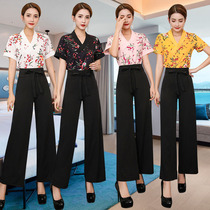Beautician overalls female 2021 new foot bath foot massage technician massage suit health hall short-sleeved summer waist