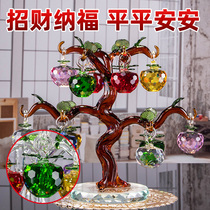 Crystal apple tree creative ornaments living room TV wine cabinet ingot safe fortune tree New year wedding gift