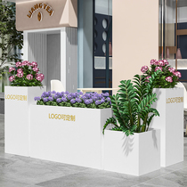 Wrought iron custom outdoor flower trough Sales department Commercial street outside the flower bed Milk tea store Restaurant partition combination flower box
