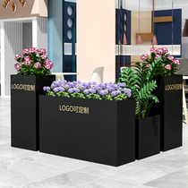 Outdoor Iron Art Flower Trough Sales Department Commercial Street Square Fence Flower Beds store Creative partitions Combined flower box Custom