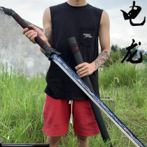 Tang Yokoknife Longquan Town Residence Treasure Sword Embroidered Spring Knife Integrated Don Sword Manganese Steel Knife Sword Cutter Body Cold Weapon without cutting edge