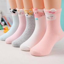 Pure cotton childrens son 3-5-7-10 year old girl cotton socks autumn and winter boys and girls students