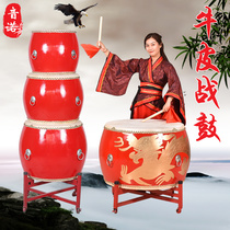 Cowhide Vertical Drum China Dragon Drum Solid Wood Performance Drum Gongs and Drums Dancing Drum Temple Drum Scenic Area Decoration Red Drum