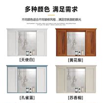 Bathroom cabinet wall-mounted hidden feng shui hand washing toilet mirror with rack dressing makeup push-pull mirror box