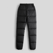 Winter white goose down down pants men wear thick high waist casual middle-aged and elderly cold-proof warm straight cotton pants