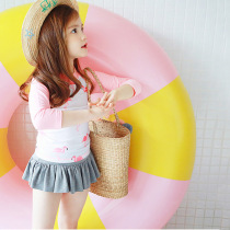 Girls Swimsuit Sunscreen Long Sleeve Quick Dry Swimsuit Children Summer Swim Dress Split Set Baby Princess Swimsuit