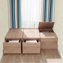 Custom tatami small apartment single cube box combination storage simple splicing one meter two solid wood bed without headboard