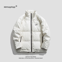 MMOPTOPpu leather collar white duck down jacket 2021 winter new American fashion coat men