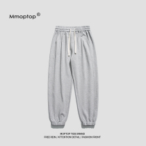 Mmoptop College Wind Gray Bench Pants Men Summer in Tide Casual Pants