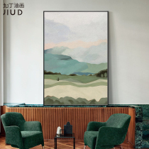 Modern abstract hand-painted oil painting porch decorative painting simple restaurant mural Nordic light luxury wabbah quiet style living room hanging painting