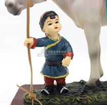 Mongolian characteristic resin ornaments Inner Mongolia crafts Mongolian childrens horses Mongolian dolls
