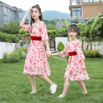 High-end pro-son dress new Summer Mothers clothing Waist Shatter and Dress Foreign Air Korean Version Summer Clothing Snow-spinning Skirt Tide