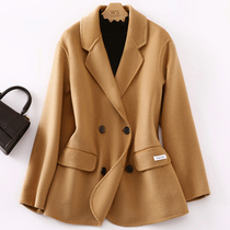 2021 New autumn and winter bifacial cashmere coat with female wool Jacket Suit Short of Hepburn Winds
