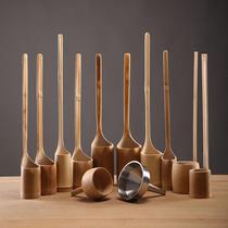 Bamboo soy sauce handmade household spoon tool wine funnel drinking hanging new tea set bamboo wine handle long handle