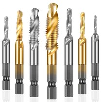 Titanium-plated hexagon shank composite machine with Tap Tap drilling and tapping integrated threaded hole electric drill tap set