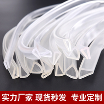 Stainless steel side protection strip glass wrapping strip pvc anti-crash silicone transparent protective strip Soft wrapping side strips U-type anti-cutting