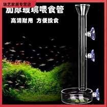 Fish tank glass feeding tube ornamental fish turtle small fish feeding device turtle food feeding ring shrimp crab fish food feeding Basin