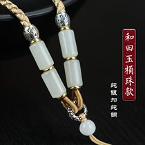 High End Pendant Hanging Rope Men Emerald Jade Pendant Rope Lady Fashion Handcrafted Rope Hanging Neck Rope Necklace Upscale