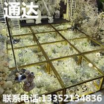 Cabaret floor cabinet disassembly and assembly Wedding processing floor Transparent luminous mirror Aluminum alloy glass runway Piano interior