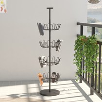 Nordic wrought shoe rack outdoor balcony shoe rack artifact floor multifunctional slippers hanger creative drying rack